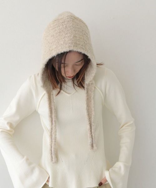 CLEIO(クレイオ)の「【CLEIO】ニットキャップ/ニットフード/バラクラバ KNIT BALACLAVA/737-12665(ニットキャップ/ビーニー・レディース・ベージュ/ホワイト/チャコールグレー/ブラック/ダークグレー/テラコッタ・FREE)」の17枚目の写真
