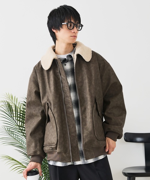 UNIIT/ユニット】ヴィンテージライク オーバーサイズ PUボアフライト