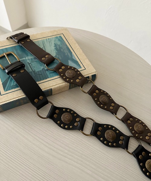 apres jour mignon（アプレジュールミニョン）の「【apresjour mignon×ARIAZ】ウエスタンベルト（ベルト・レディース・ブラック/ダークブラウン・ONESIZE）」の3枚目の写真