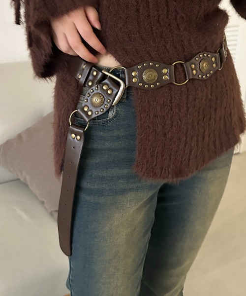 apres jour mignon（アプレジュールミニョン）の「【apresjour mignon×ARIAZ】ウエスタンベルト（ベルト・レディース・ブラック/ダークブラウン・ONESIZE）」の7枚目の写真