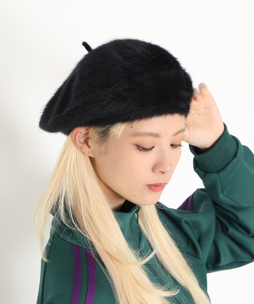 PUNYUS（プニュズ）の「アンゴラベレー帽（ハンチング/ベレー帽・レディース・ホワイト/オレンジ/ブラック・FREE）」の2枚目の写真