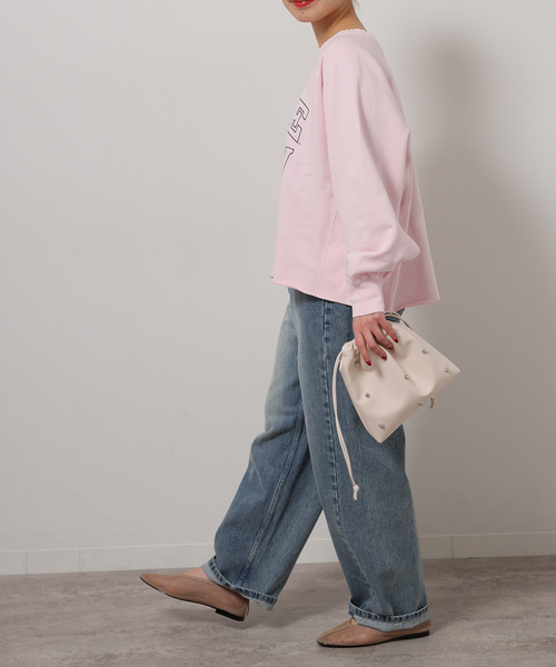 JOURNAL STANDARD relume（ジャーナルスタンダード　レリューム）の「RELUME スタッズキンチャクBAG（クラッチバッグ・レディース・ブラック/アイボリー・FREE）」の6枚目の写真