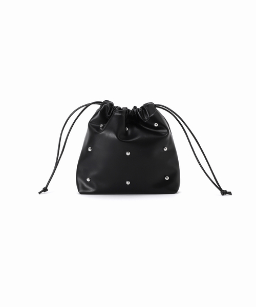 JOURNAL STANDARD relume（ジャーナルスタンダード　レリューム）の「RELUME スタッズキンチャクBAG（クラッチバッグ・レディース・ブラック/アイボリー・FREE）」の9枚目の写真