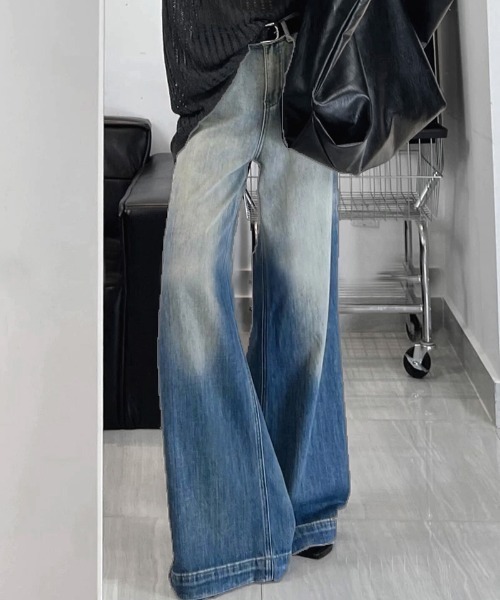 『.KOM/ドットケーオーエム』グラデーションデニムパンツ【Y】【CN】（デニムパンツ）｜.KOM（ドットコム）