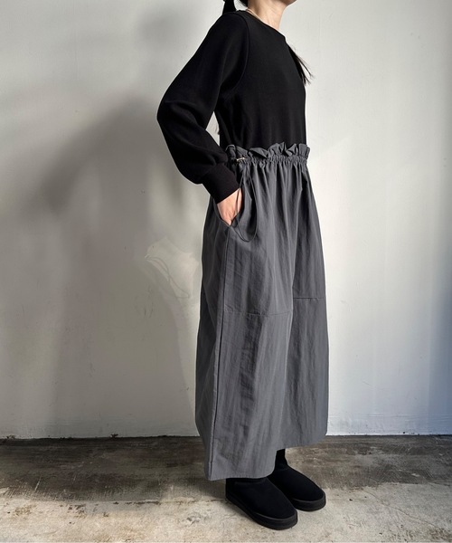 vent blanc(ヴァンブラン)の「SF:デニシェ denicher ミラノリブ コンビ ワンピース(ワンピース・レディース・チャコールグレー/アイボリー/ブラック・FREE)」の11枚目の写真