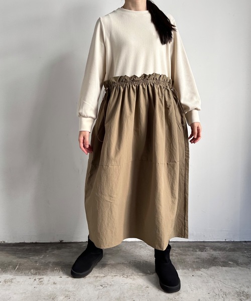 vent blanc(ヴァンブラン)の「SF:デニシェ denicher ミラノリブ コンビ ワンピース(ワンピース・レディース・チャコールグレー/アイボリー/ブラック・FREE)」の21枚目の写真