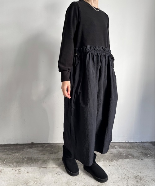 vent blanc(ヴァンブラン)の「SF:デニシェ denicher ミラノリブ コンビ ワンピース(ワンピース・レディース・チャコールグレー/アイボリー/ブラック・FREE)」の16枚目の写真