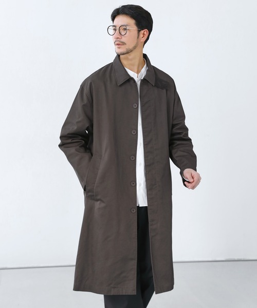 新品 BEAUTY&YOUTH ブラウンハウンドトゥース ステンカラーコート S セール】リバー ステンカラー ロングコート（ステンカラーコート