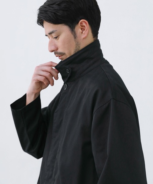 SPU(スプ)の「撥水加工コットン2wayステンカラーコート(ステンカラーコート・メンズ・ベージュ/ブラック/オリーブ・M/S/L/XL)」の7枚目の写真
