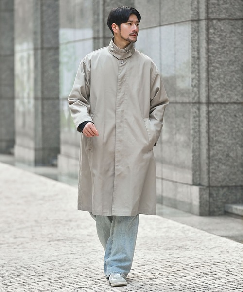 SPU(スプ)の「撥水加工コットン2wayステンカラーコート(ステンカラーコート・メンズ・ベージュ/ブラック/オリーブ・M/S/L/XL)」の15枚目の写真