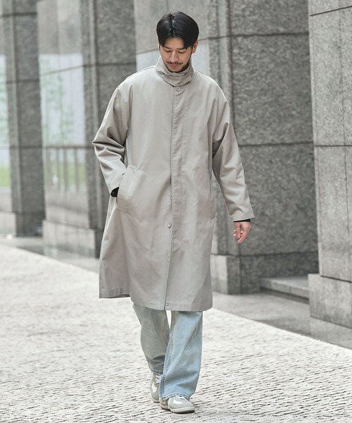 SPU(スプ)の「撥水加工コットン2wayステンカラーコート(ステンカラーコート・メンズ・ベージュ/ブラック/オリーブ・M/S/L/XL)」の16枚目の写真