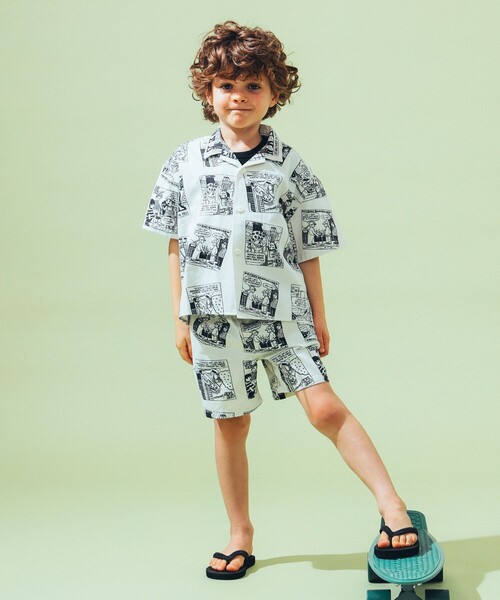 こども ビームス（コドモビームス）の「【別注】PAYDAY / コミック柄シャツ 2025SS（100～140cm）（シャツ/ブラウス・キッズ・オフホワイト/ブルー・100/110/120/130/140）」の4枚目の写真