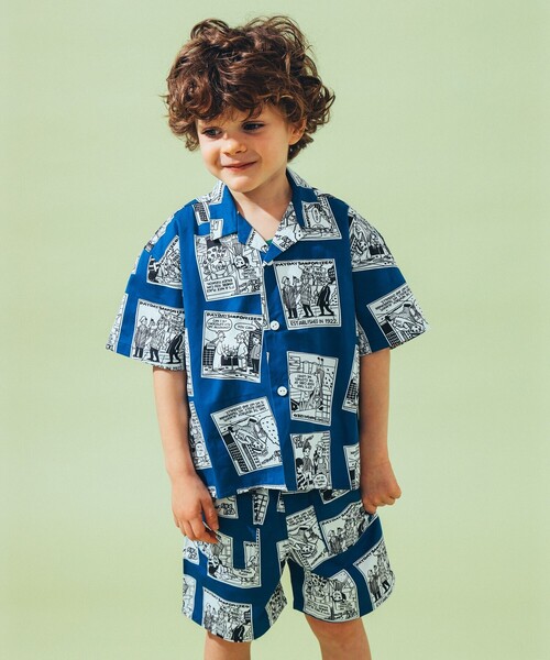 こども ビームス（コドモビームス）の「【別注】PAYDAY / コミック柄シャツ 2025SS（100～140cm）（シャツ/ブラウス・キッズ・オフホワイト/ブルー・100/110/120/130/140）」の5枚目の写真