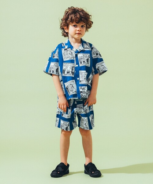 こども ビームス（コドモビームス）の「【別注】PAYDAY / コミック柄シャツ 2025SS（100～140cm）（シャツ/ブラウス・キッズ・オフホワイト/ブルー・100/110/120/130/140）」の6枚目の写真