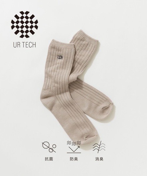 URBAN RESEARCH(アーバンリサーチ)の「『UR TECH』ロングリブ刺繍ソックス(ソックス/靴下・メンズ・チャコールグレー/ブラック/グレー系その他・25-28)」の1枚目の写真