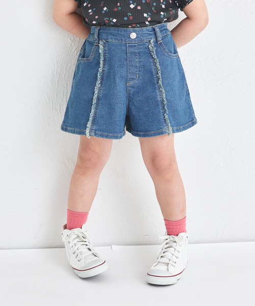 pairmanon（ペアマノン）の「フリンジ ショート丈 デニムパンツ（デニムパンツ・キッズ・ライトブルー/ブルー/インディゴブルー・100/90/150/140/130/120/110）」の15枚目の写真