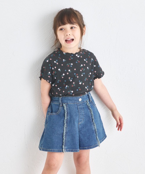 pairmanon（ペアマノン）の「フリンジ ショート丈 デニムパンツ（デニムパンツ・キッズ・ライトブルー/ブルー/インディゴブルー・100/90/150/140/130/120/110）」の16枚目の写真