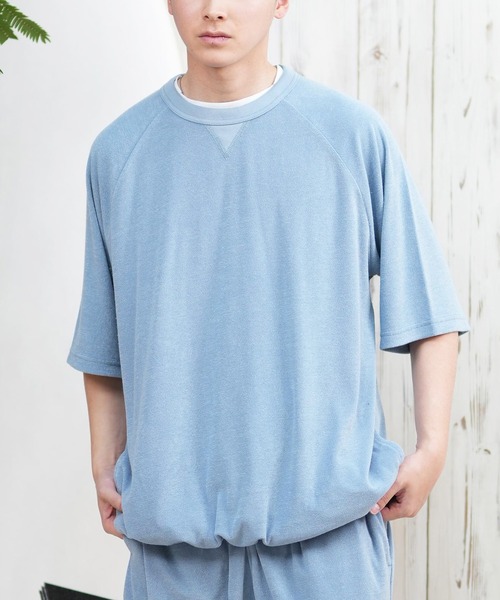 ムラサキスポーツ（ムラサキスポーツ）の「【ムラサキスポーツ限定】DEAR LAUREL/ディアローレル パイル半袖Tシャツ 水陸両用/ユーティリティー セットアップ対応 D25S2101（Tシャツ/カットソー・メンズ・ベージュ/ピンク/ブラック/サックスブルー・M/L）」の3枚目の写真