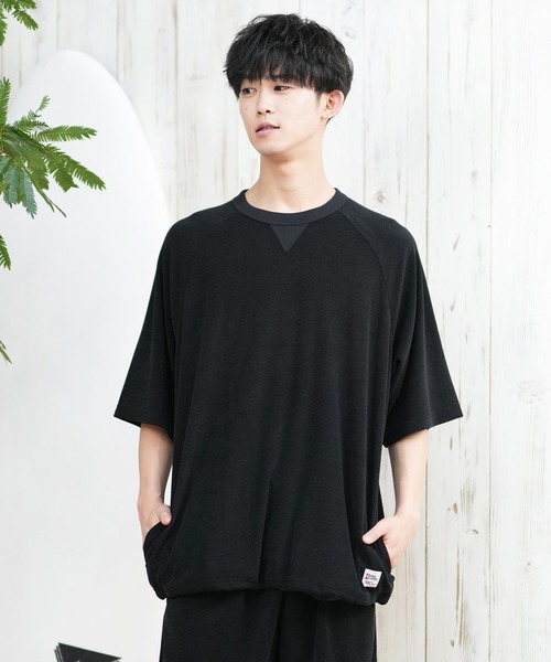 ムラサキスポーツ（ムラサキスポーツ）の「【ムラサキスポーツ限定】DEAR LAUREL/ディアローレル パイル半袖Tシャツ 水陸両用/ユーティリティー セットアップ対応 D25S2101（Tシャツ/カットソー・メンズ・ベージュ/ピンク/ブラック/サックスブルー・M/L）」の5枚目の写真