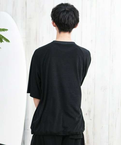 ムラサキスポーツ（ムラサキスポーツ）の「【ムラサキスポーツ限定】DEAR LAUREL/ディアローレル パイル半袖Tシャツ 水陸両用/ユーティリティー セットアップ対応 D25S2101（Tシャツ/カットソー・メンズ・ベージュ/ピンク/ブラック/サックスブルー・M/L）」の7枚目の写真