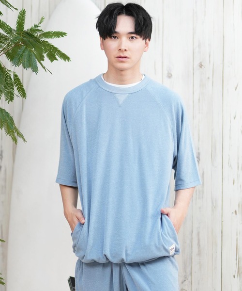 ムラサキスポーツ（ムラサキスポーツ）の「【ムラサキスポーツ限定】DEAR LAUREL/ディアローレル パイル半袖Tシャツ 水陸両用/ユーティリティー セットアップ対応 D25S2101（Tシャツ/カットソー・メンズ・ベージュ/ピンク/ブラック/サックスブルー・M/L）」の21枚目の写真