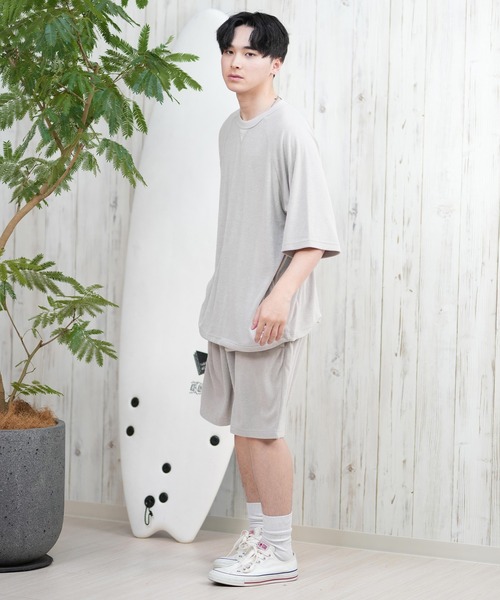 ムラサキスポーツ（ムラサキスポーツ）の「【ムラサキスポーツ限定】DEAR LAUREL/ディアローレル パイル半袖Tシャツ 水陸両用/ユーティリティー セットアップ対応 D25S2101（Tシャツ/カットソー・メンズ・ベージュ/ピンク/ブラック/サックスブルー・M/L）」の17枚目の写真