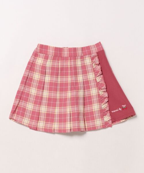 KP(ケーピー)の「チェックプリーツキュロット(90~160)(スカート・キッズ・ピンク/ミント・130cm/140cm/150cm/160cm/110cm/120cm/100cm)」の2枚目の写真