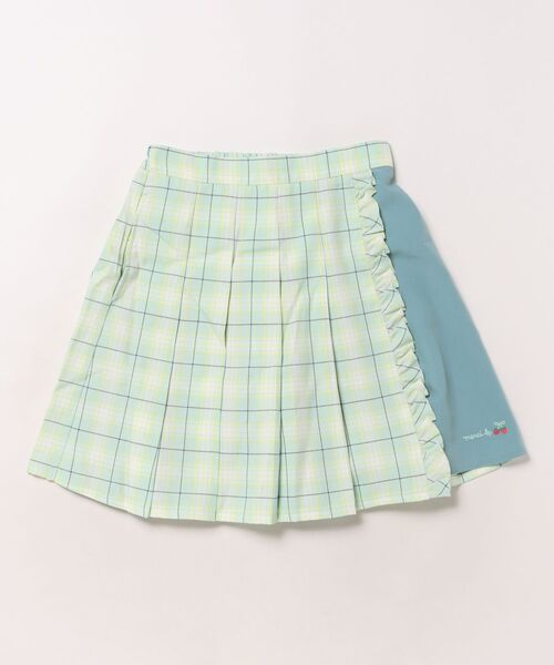 KP(ケーピー)の「チェックプリーツキュロット(90~160)(スカート・キッズ・ピンク/ミント・130cm/140cm/150cm/160cm/110cm/120cm/100cm)」の1枚目の写真
