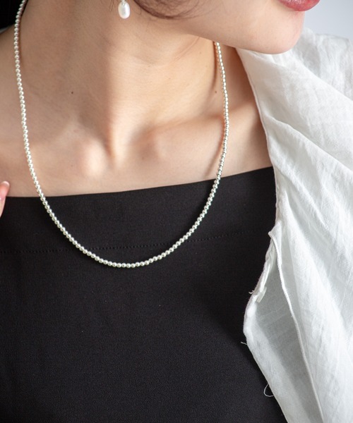 Harpo(アルポ)の「【Harpo/アルポ】シルバー ネックレス ナバホパール ビーズ3mm/全長20㎝(ネックレス・レディース・シルバー・FREE)」の5枚目の写真
