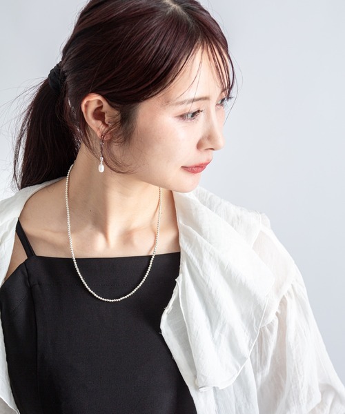 Harpo(アルポ)の「【Harpo/アルポ】シルバー ネックレス ナバホパール ビーズ3mm/全長20㎝(ネックレス・レディース・シルバー・FREE)」の6枚目の写真