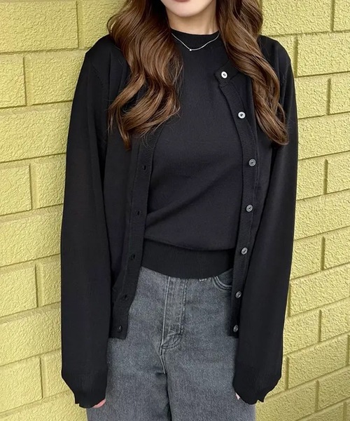 aquagarage(アクアガレージ)の「ニットアンサンブル(カーディガン/ボレロ・レディース・ブラック×ホワイト/ブラック/ホワイト×ブラック/イエロー×グレー/アイボリー・L/LL/M)」の17枚目の写真