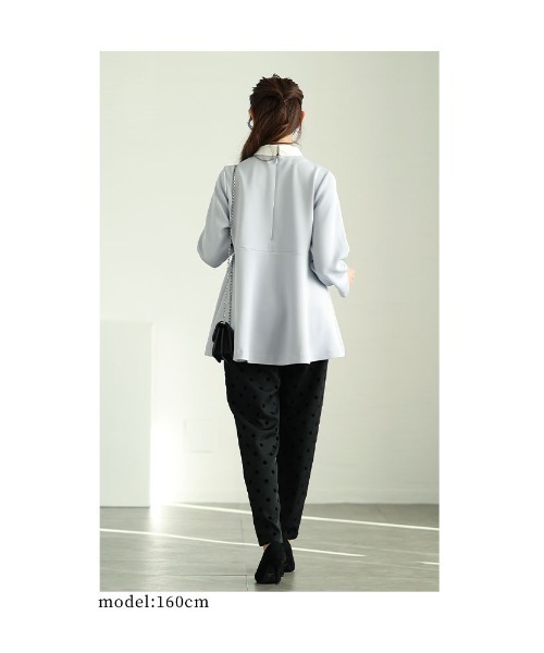 Sawa a la mode(サワアラモード)の「2wayペプラムカットソー(Tシャツ/カットソー・レディース・ブラック/アイボリー/サックスブルー・FREE)」の20枚目の写真