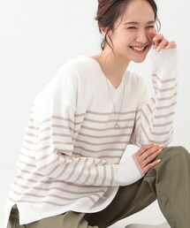 DRESKIP | 【洗える/S-LL】お顔周りすっきり 優しい肌触りのVネックニット(ニット/セーター)