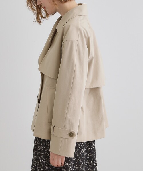 grove（グローブ）の「スプリットラグランショートトレンチ（トレンチコート・レディース・カーキ/ナチュラル/ベージュ・02/03/01/05/04）」の17枚目の写真