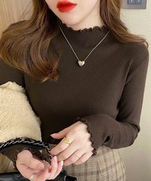 メロウフリル ニットトップス レディース