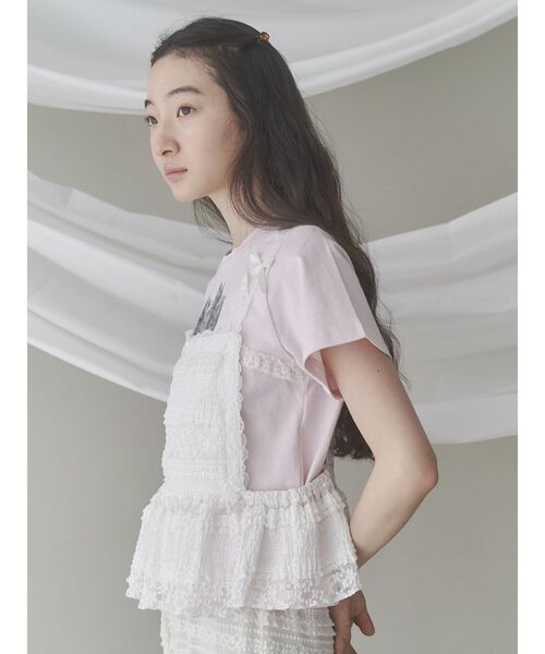 merry jenny(メリージェニー)の「リボンレースペプラムビスチェ(キャミソール・レディース・ブラック/オフホワイト・FREE)」の14枚目の写真