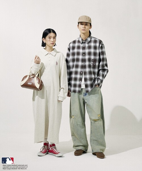 MLB（メジャーリーグベースボール）の「FREAK’S STORE/フリークスストア MLB ロングスリーブ チェックシャツ（シャツ/ブラウス・メンズ・ブラック/グレー/ブラウン・LARGE/MEDIUM）」の4枚目の写真