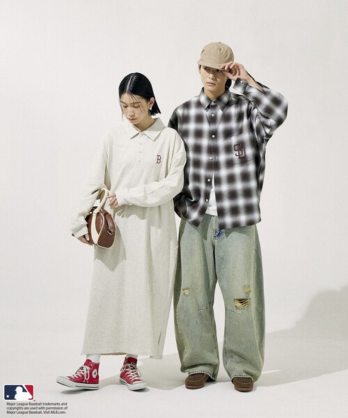 MLB（メジャーリーグベースボール）の「FREAK’S STORE/フリークスストア MLB ロングスリーブ チェックシャツ（シャツ/ブラウス・メンズ・ブラック/グレー/ブラウン・LARGE/MEDIUM）」の5枚目の写真