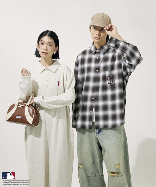 MLB（メジャーリーグベースボール）の「FREAK’S STORE/フリークスストア MLB ロングスリーブ チェックシャツ（シャツ/ブラウス・メンズ・ブラック/グレー/ブラウン・LARGE/MEDIUM）」の7枚目の写真