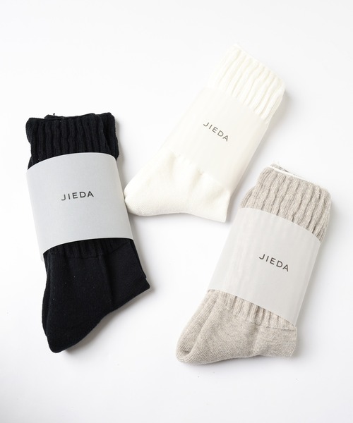 Jieda（ジエダ）の「ORGANIC COTTON RIB SOCKS（ソックス/靴下・メンズ・オフホワイト/ブラック/グレー・ONESIZE）」の12枚目の写真