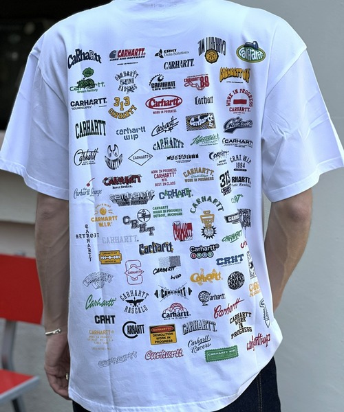 Carhartt WIP（カーハートダブリューアイピー）の「【Carhartt WIP】S/S LOGO T-SHIRT ロゴティーシャツ（Tシャツ/カットソー・メンズ・ホワイト/ブラック・MEDIUM/LARGE/X-LARGE）」の4枚目の写真