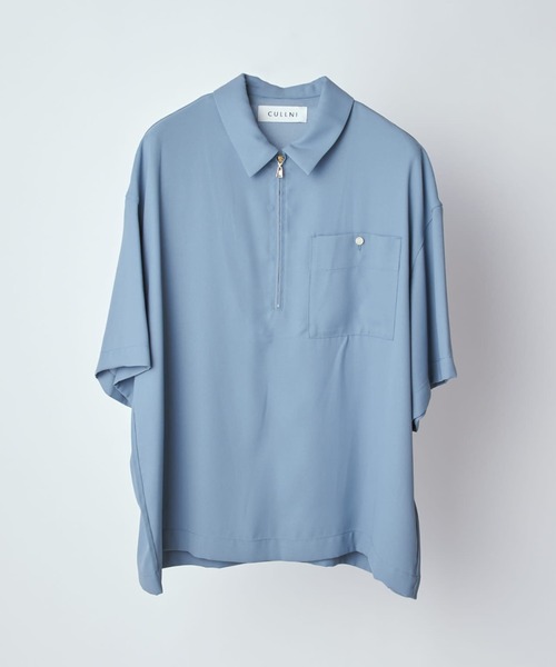 25SS CULLNI exclusive ポケ付ハーフZIP s/sシャツ CULLNI（クルニ）の「【CULLNI / クル二】exclusive ポケ付ハーフZIP s