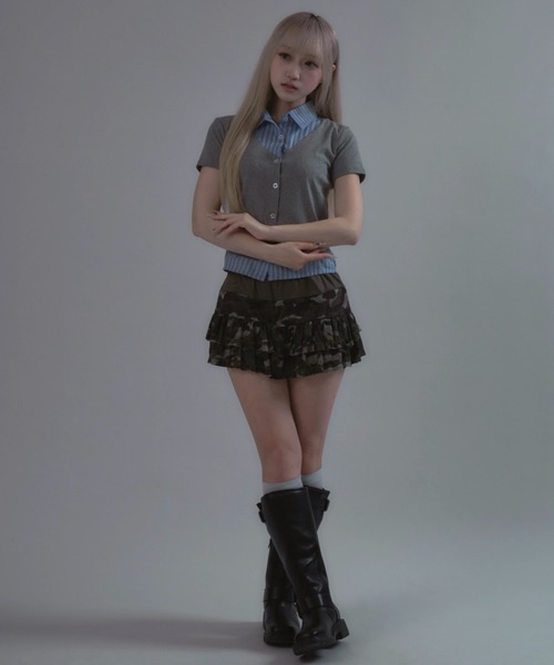 PICTURES ピクチャーズ　バルーンスカート　迷彩柄　カモフラ柄　美品 Camouflage Balloon Mini Skirt / 迷彩柄バルーンスカート