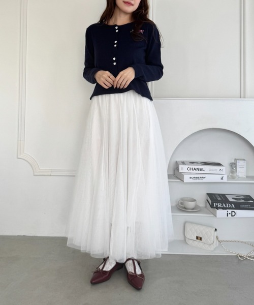Loueme（ルエム）の「ボリュームチュールシアースカート【26SS新作グレー＆ピンク追加】（スカート・レディース・ホワイト/ラベンダー/アイボリー/ブラック/ピンク/グレー・FREE）」の19枚目の写真