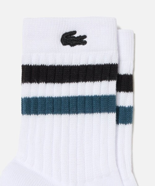 LACOSTE（ラコステ）の「ラインドアメリブショートソックス（ソックス/靴下・メンズ・グレー/ブラック/ホワイト×ブラック/ホワイト×グリーン/アイボリー/ホワイト・27.0cm）」の14枚目の写真
