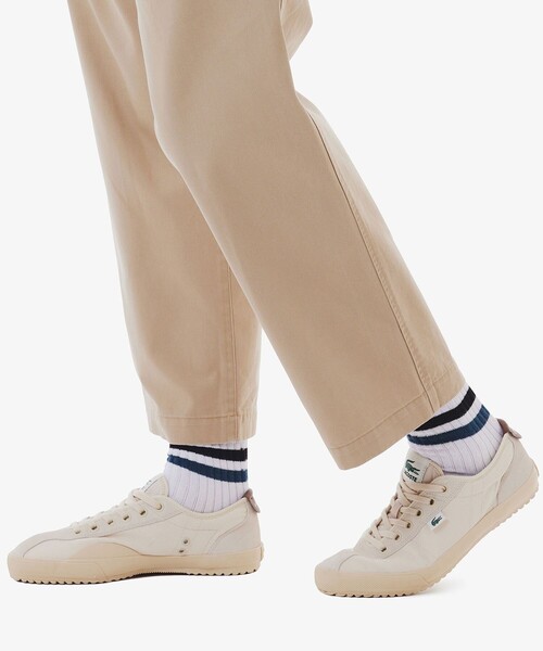 LACOSTE（ラコステ）の「ラインドアメリブショートソックス（ソックス/靴下・メンズ・グレー/ブラック/ホワイト×ブラック/ホワイト×グリーン/アイボリー/ホワイト・27.0cm）」の15枚目の写真