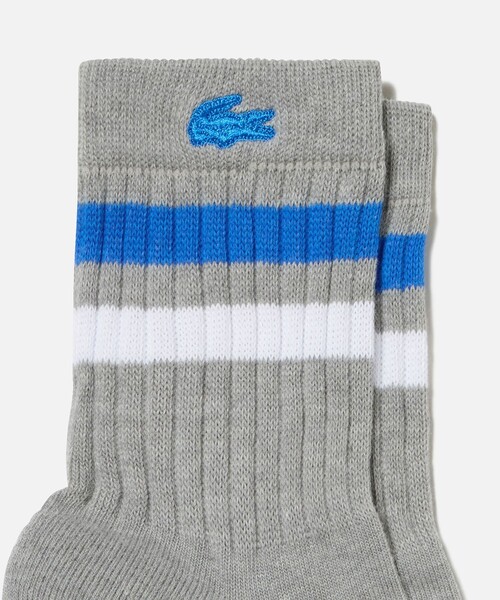 LACOSTE（ラコステ）の「ラインドアメリブショートソックス（ソックス/靴下・メンズ・グレー/ブラック/ホワイト×ブラック/ホワイト×グリーン/アイボリー/ホワイト・27.0cm）」の16枚目の写真