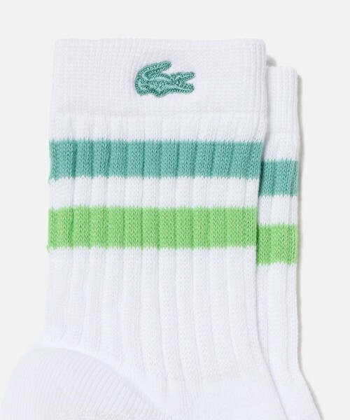 LACOSTE（ラコステ）の「ラインドアメリブショートソックス（ソックス/靴下・メンズ・グレー/ブラック/ホワイト×ブラック/ホワイト×グリーン/アイボリー/ホワイト・27.0cm）」の19枚目の写真