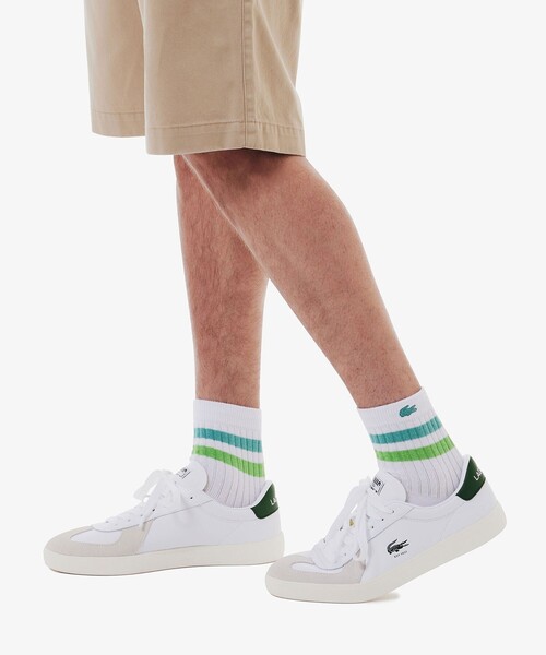 LACOSTE（ラコステ）の「ラインドアメリブショートソックス（ソックス/靴下・メンズ・グレー/ブラック/ホワイト×ブラック/ホワイト×グリーン/アイボリー/ホワイト・27.0cm）」の20枚目の写真