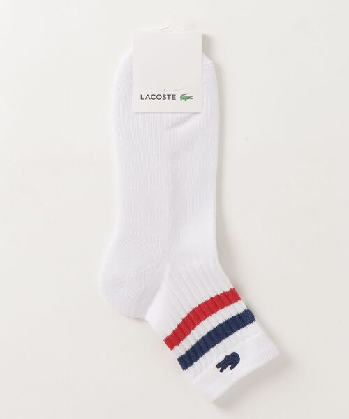LACOSTE（ラコステ）の「ラインドアメリブショートソックス（ソックス/靴下・メンズ・グレー/ブラック/ホワイト×ブラック/ホワイト×グリーン/アイボリー/ホワイト・27.0cm）」の10枚目の写真